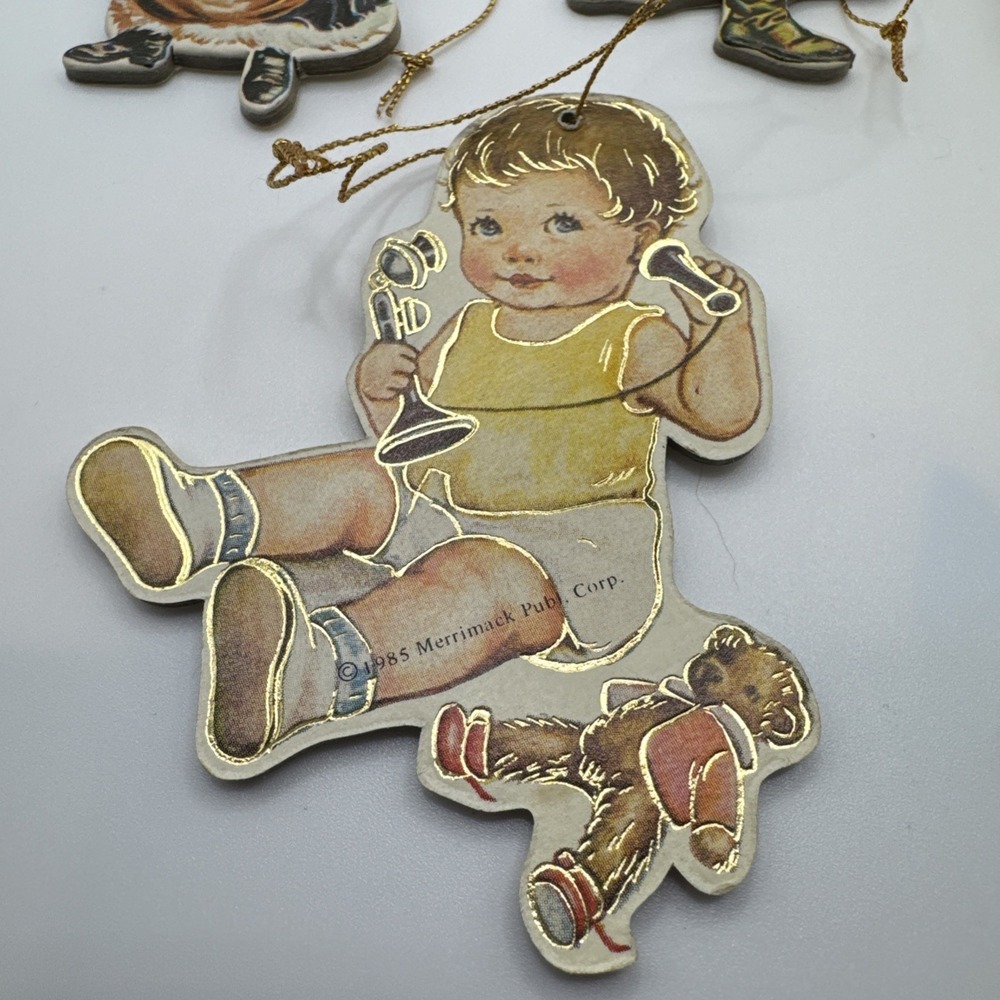 Set of 12 Merrimack Publishing 1977 & 1985 Victorian cutout cardboard ornaments - Picture 2 of 9
